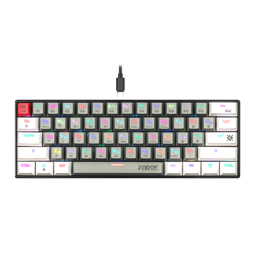 Клавиатура Defender Forge GK-345 игровая, механическая, подсветка, Bluetooth, USB, крас.св., чёрно-серый (45346)
